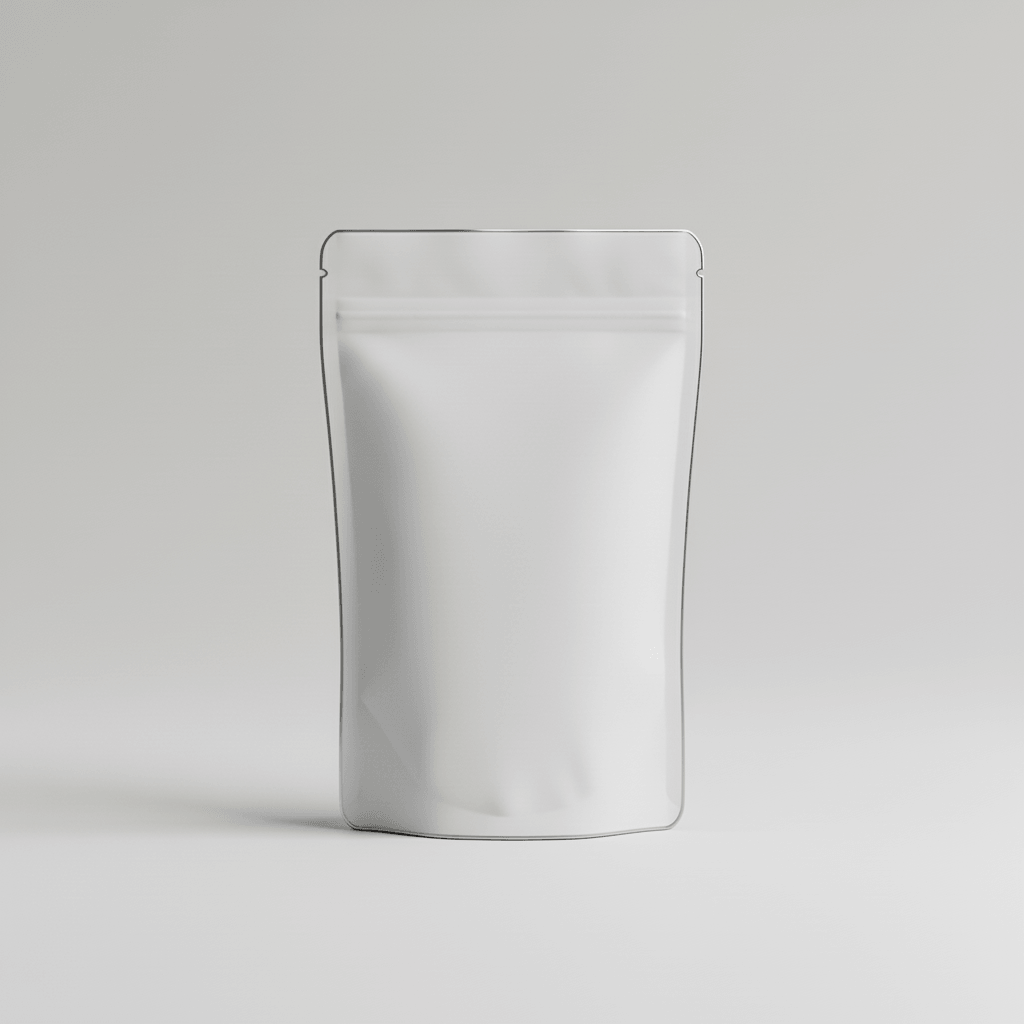 Clinical Silver Rim Light Pouch AI product photo prompt