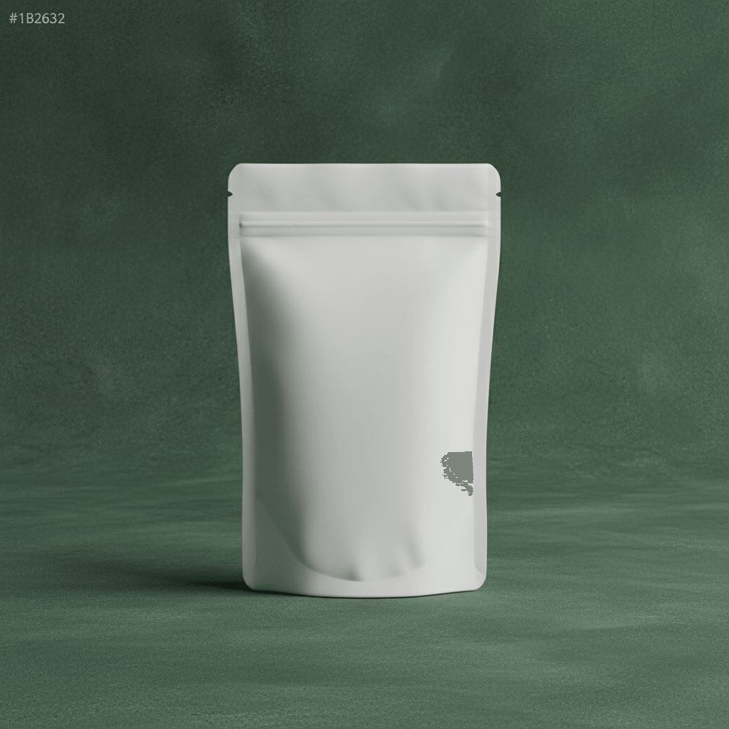 Matte Resin Industrial Pouch AI product photo prompt