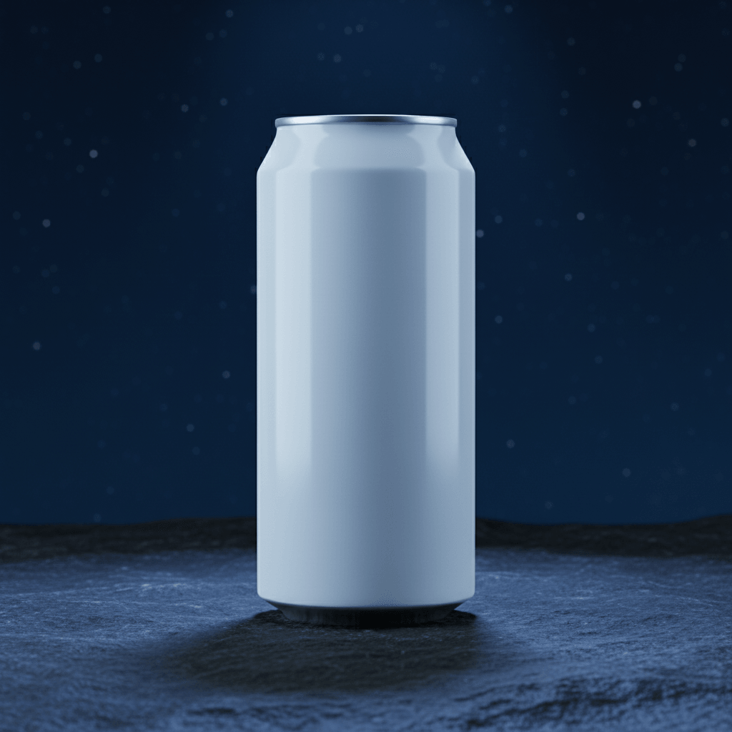 Silver Moonlight Can AI product photo prompt