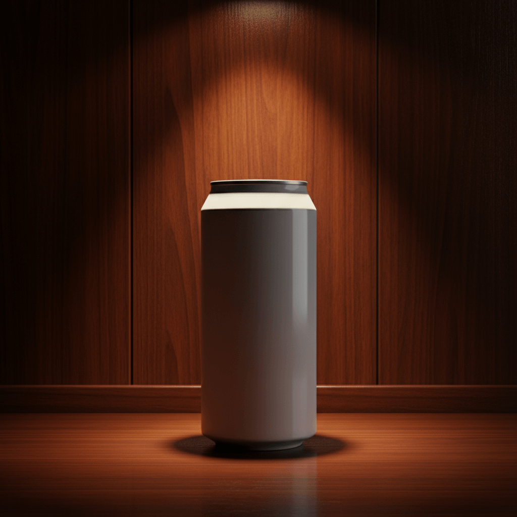 Nocturnal Cigar Lounge Can AI product photo prompt