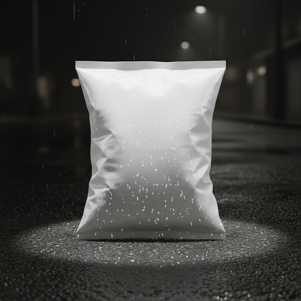 Wet Asphalt Bag AI product photo prompt