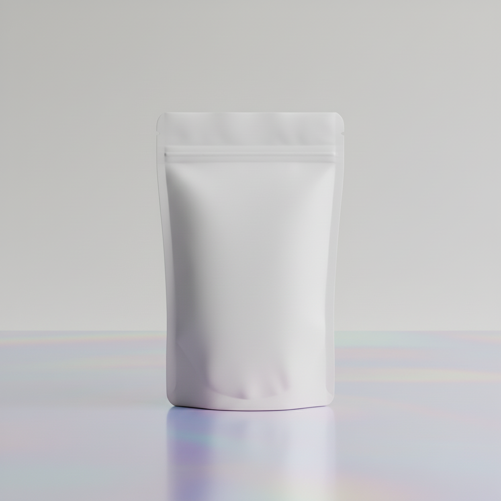 Clinical Holographic Pouch AI product photo prompt