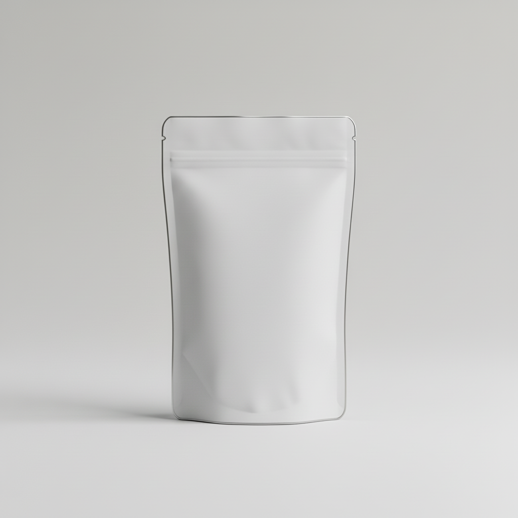 Clinical Silver Rim Light Pouch AI product photo prompt