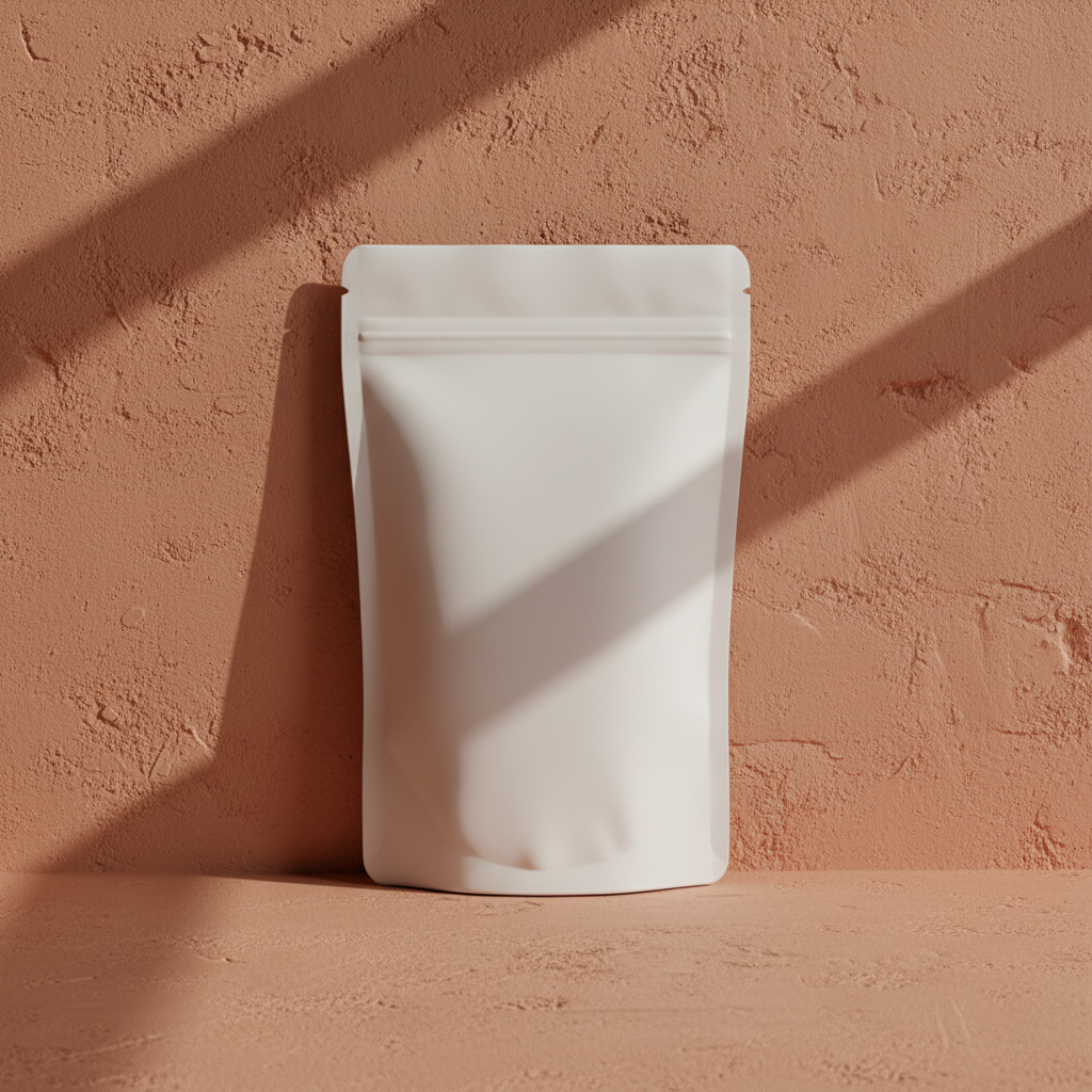 Monolith Clay Shadow Pouch AI product photo prompt