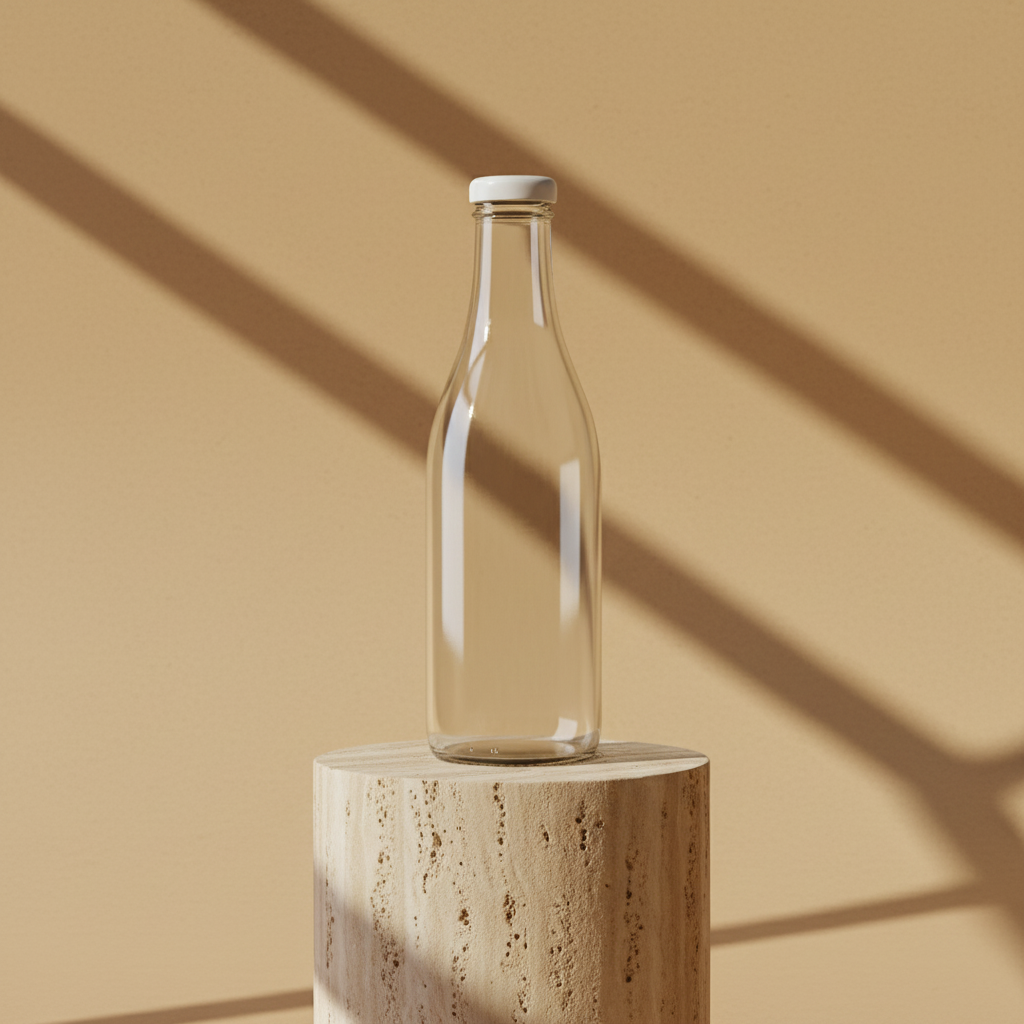 Monolith Travertine Bottle AI product photo prompt