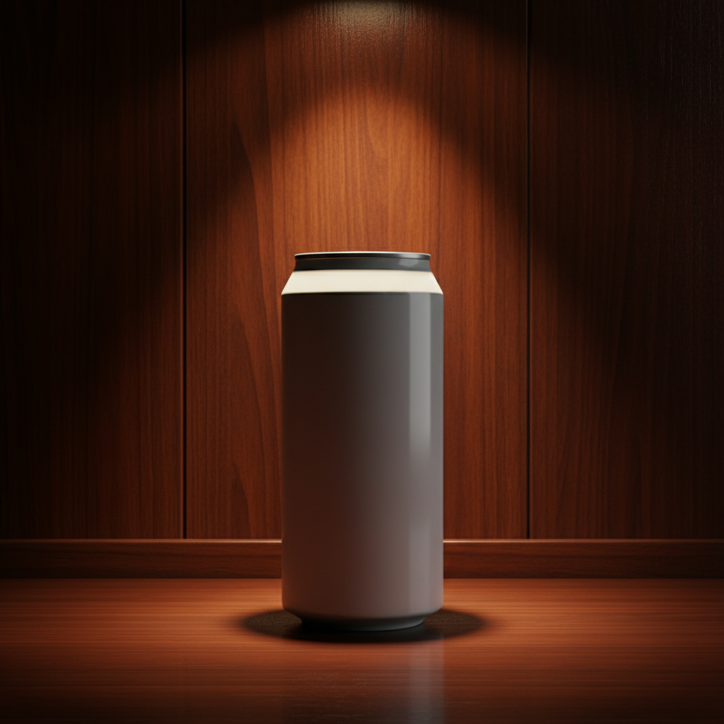 Nocturnal Cigar Lounge Can AI product photo prompt