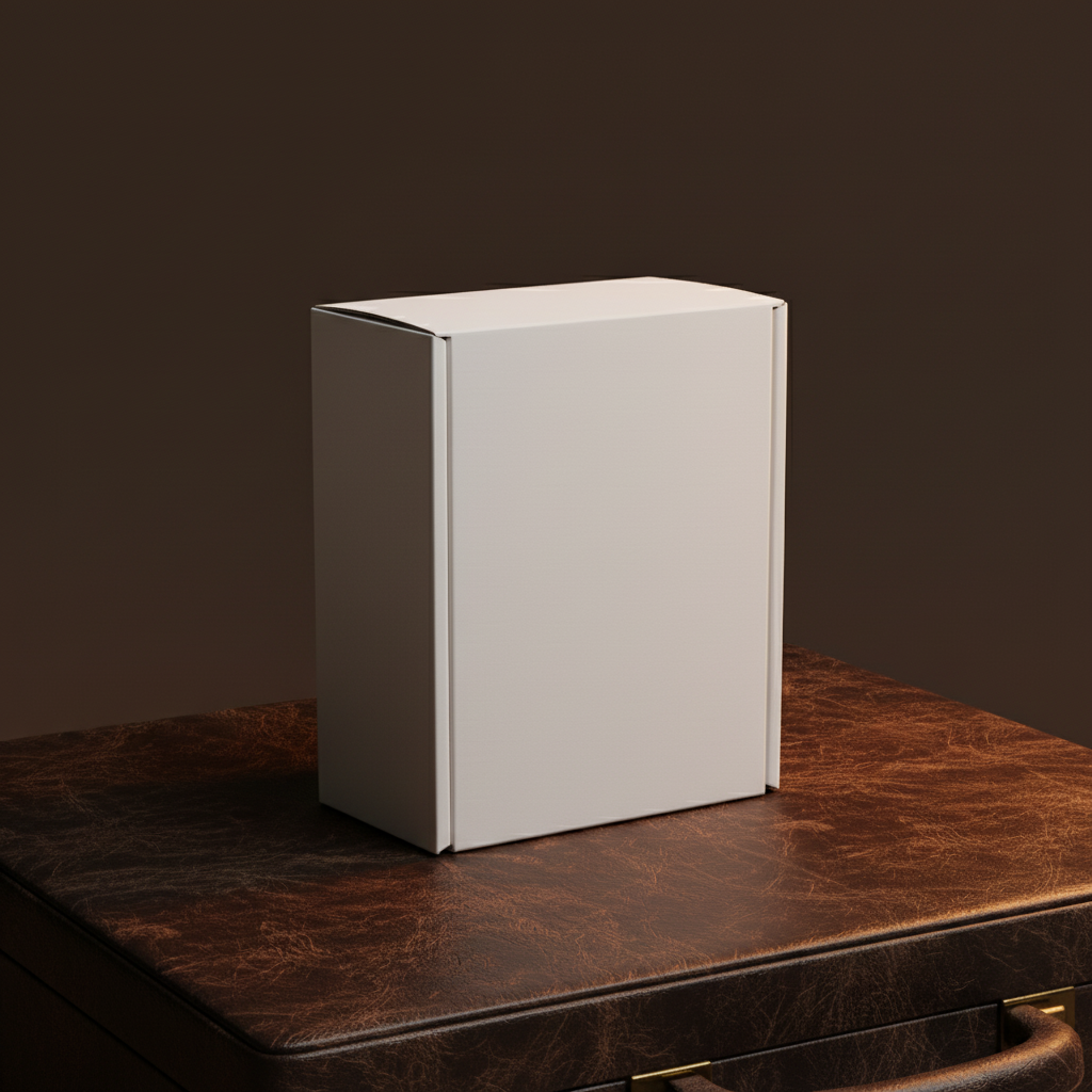 Nocturnal Leather Box AI product photo prompt