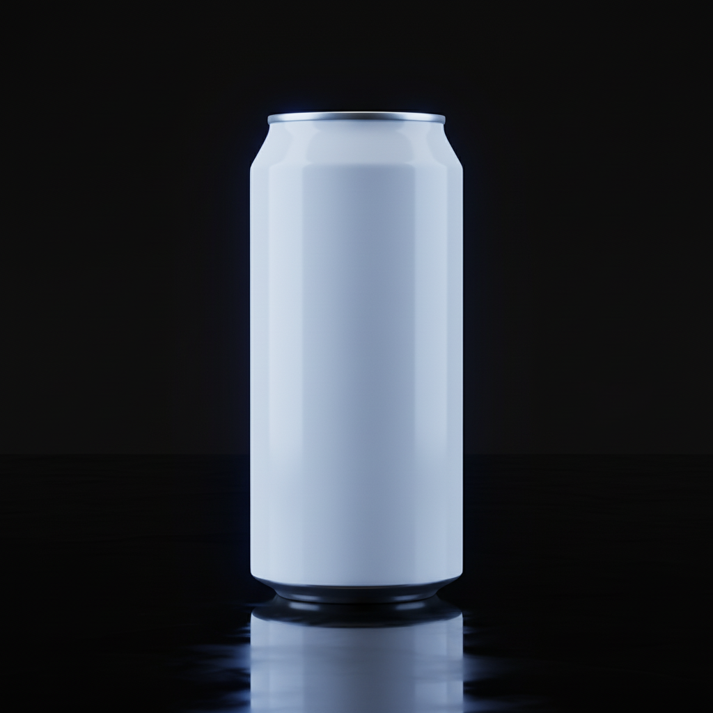 Nocturnal Obsidian Can AI product photo prompt