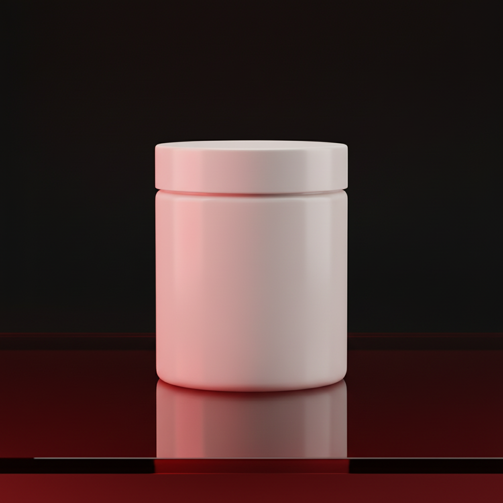 Nocturnal Ruby Glass Jar AI product photo prompt