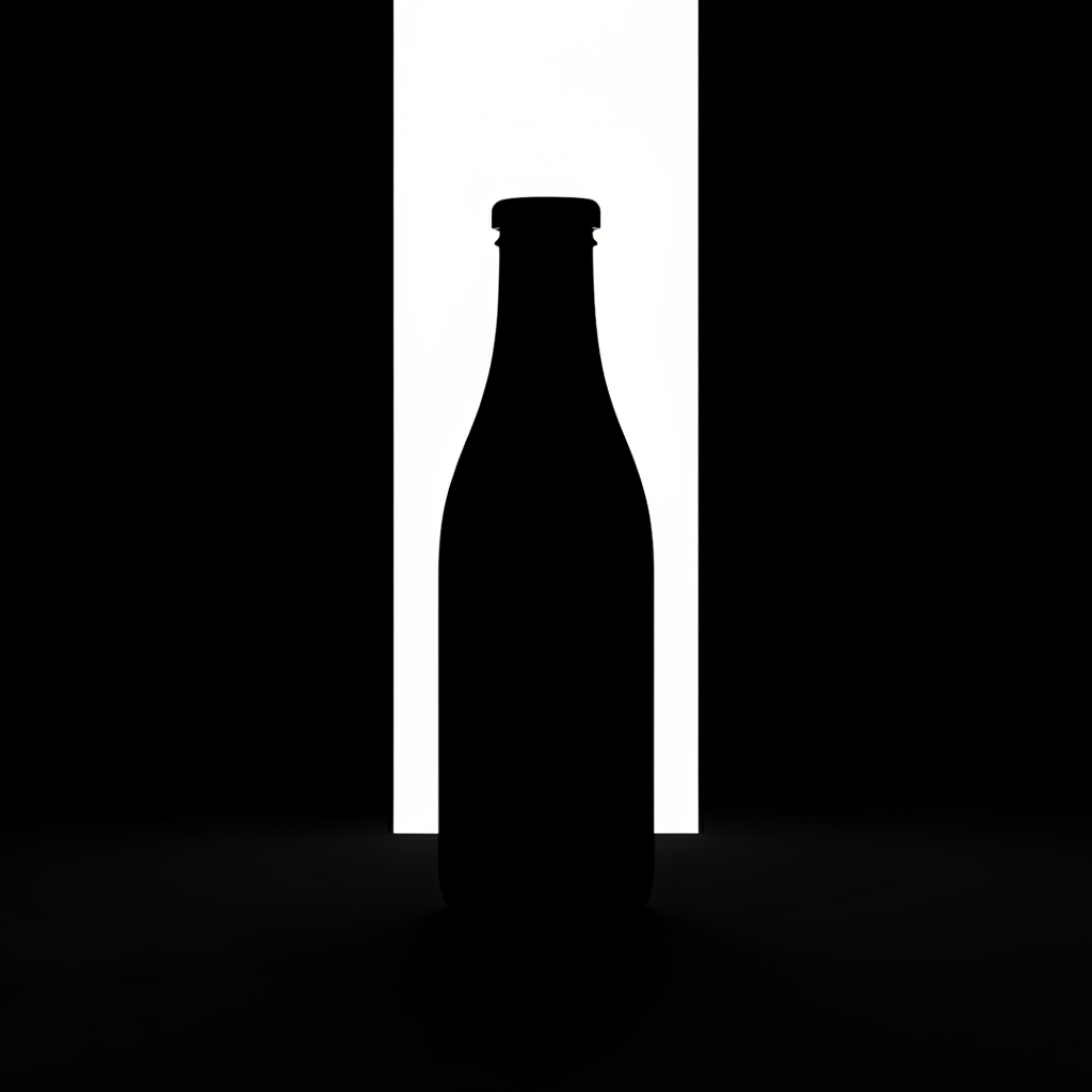 Noir Strip Vertical Bottle AI product photo prompt