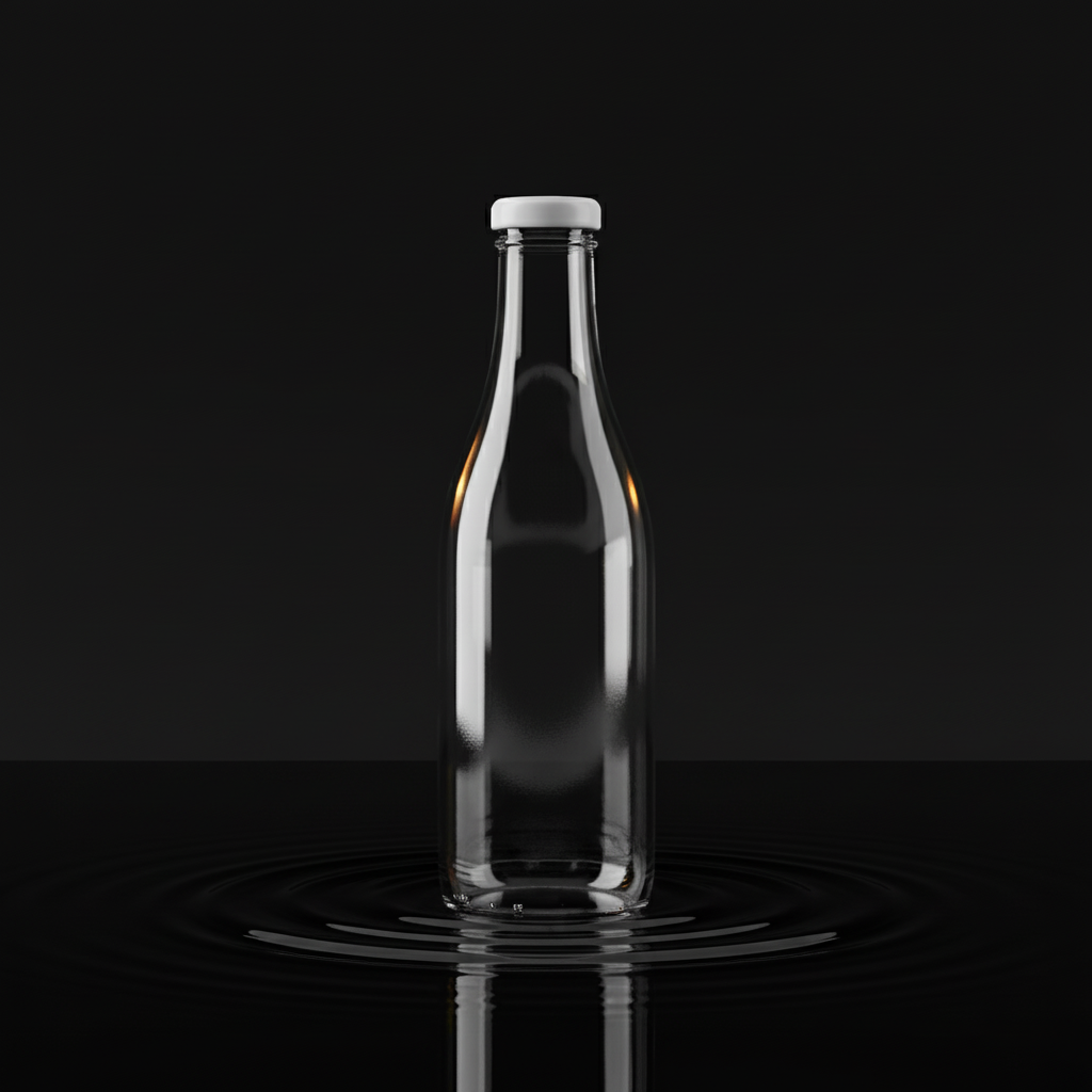 Obsidian Pool Reflection Bottle AI product photo prompt